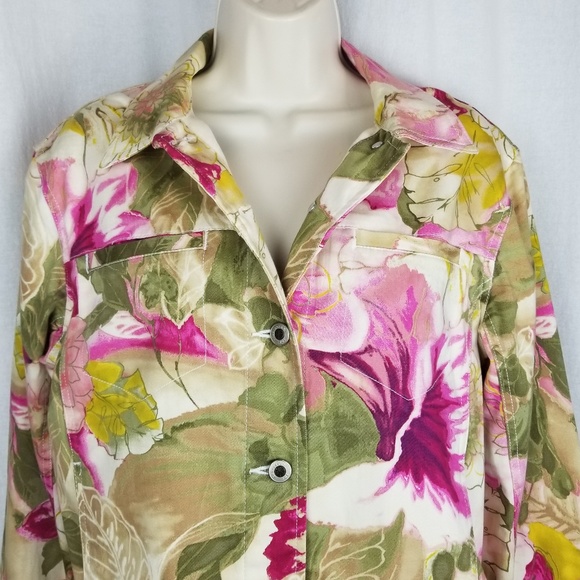 Caribbean Joe jacket size M pink green white - Picture 5 of 8